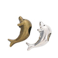 Dolphin Shaped Large Hole Bead In Antique Bronze and Antique Silver Metal Finish view 4