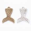 Whale Tail Charm in 2 Finishes Metal Component for Jewelry Making view 4