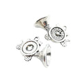 Decorative Horn Charm with Circular Valve Detail in Two Finishes view 4