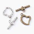 Heart Toggle Clasp Alloy Jewelry Making Component in 2 Finish Options view 4