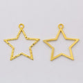 Open Star Outline Metal Charm In 5 Finish Options for Jewelry Making view 4
