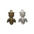 Round-Bodied Goldfish Charm In 2 Metal Finishes For Jewelry Making view 4