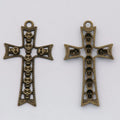 Skull Inset Cross Charm in Multiple Metal Finishes for Jewelry Making view 4