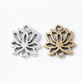 Openwork Lotus Connector Metal Jewelry Component in 2 Pictured Finishes view 4