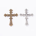 Assorted Ornate Crosses Metal Charm for Jewelry Making, 2 Finishes view 4