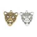 Openwork Leopard Head Charms in Two Antique Metal Finishes view 4