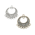 Seven-Loop Connector Textured Round Metal Jewelry Link view 4