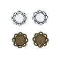 Petal Edge Small Round Cabochon Settings in Two Antique Finishes view 4