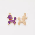 Enamel Poodle Dog Charm Metal Pendant for Jewelry Making view 4