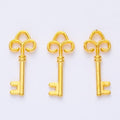 Fleur De Lis Key Vintage Metal Charm Pendant for Jewelry Making view 4
