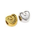 Swirl Heart Slider Bead in 2 Metal Finishes for Jewelry Making view 4