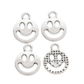 Openwork Smiley Face Charm in Six Metal Finishes Jewelry Making Component view 4
