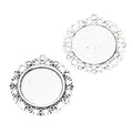 Floral Edge Round Cabochon Pendant Trays in Three Finishes view 4