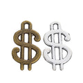 Vintage Style Metal Dollar Sign Charm in 2 Metal Finishes view 4