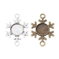 Snowflake Cabochon Setting Metal Component in 2 Pictured Finishes view 4