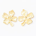 Open Four Leaf Clover Charms in Three Metal Finishes view 4