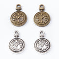 Round Clock Face Metal Charm Pendants in 2 Finishes view 4
