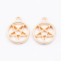 Circle and Star Cutout Metal Charm Pendants in 7 Finishes view 4