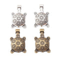 Floral Shell Turtle Metal Charms in 2 Pictured Finishes view 4