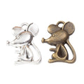Three Dimensional Sitting Mouse Metal Charm Jewelry Making Component view 4