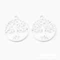 Round Tree of Life Charm in Four Metal Finishes for Jewelry view 4