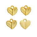 Feathered Wing Heart Charm in 5 Metal Finishes for Jewelry Making view 4