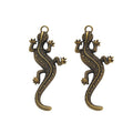 Curved Gecko Metal Charms in Antique Bronze and Silver view 4