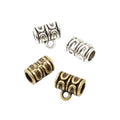 Patterned Large Hole Bail Bead In Antique Bronze and Antique Silver Metal Finish view 4