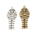 Egyptian Mummy Figure Metal Charms in Two Finishes view 4