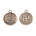 Round Buddha Symbol Pendants in Three Patina Finishes view 4