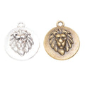 Vintage Lion Head Medallion Charm in 2 Finishes for DIY Jewelry Making view 4