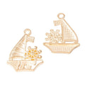 Detailed Sailboat Metal Charms in Three Finish Options view 4