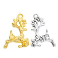 Leaping Reindeer Metal Charm in Textured Metal for Jewelry Making view 4