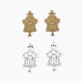 Crowned Princess Girl Charms in Antique Bronze and Silver view 4