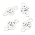 Double Loop Compass Connector Charms in Four Metallic Finishes view 4