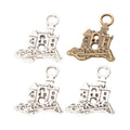 Tiny Castle Metal Charms in Two Antique Finishes for Crafts view 4