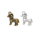 Curled Horn Ram Charm Pendants in Two Antique Finishes view 4