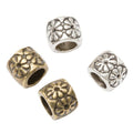 Floral Barrel Large Hole Bead in 2 Pictured Finishes for Jewelry Making view 4