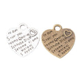 2-Finish Inscribed Heart Metal Jewelry Components for Crafts view 4
