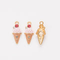 Enamel Ice Cream Cone Charm Metal Pendant for Jewelry Making view 4