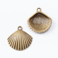 Ridged Scallop Shell Pendants in 3 Metal Finish Options view 4