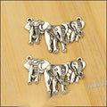 Three Elephant Family Metal Charms in Two Finishes view 4
