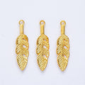Openwork Feather Charm in 8 Metal Finishes for Jewelry Making view 4
