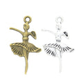 Ballet Dancer Metal Charms in 2 Pictured Finishes for Jewelry Making view 4