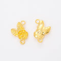 Rose And Leaf Two Loop Connector in Multiple Metal Finishes for Jewelry Making view 4