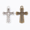 Layered Cross Metal Charms in 2 Pictured Finishes for Jewelry Making view 4