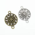 Rose Medallion Connector Alloy Jewelry Making Component in 2 Finish Options view 4