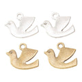 Flying Dove Silhouette Charm in Two Antique Finishes view 4