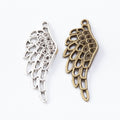 Angel Wing Charm Openwork Feathered Metal Pendant in Two Finishes view 4