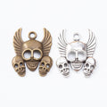 Vintage Winged Skull Charm in 2 Finishes for DIY Jewelry Making view 4